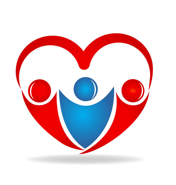 Φιλία αγάπη καρδιά σχήμα λογότυπο σχεδιασμό εικονίδιο του φορέα - Διάνυσμα, εικόνα
