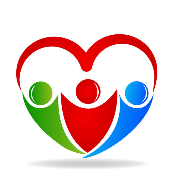 Barátság szeretet szív alakú logo design vektor ikon - Vektor, kép