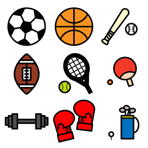 Coloré de l'icône du sport sur fond blanc
 - Vecteur, image