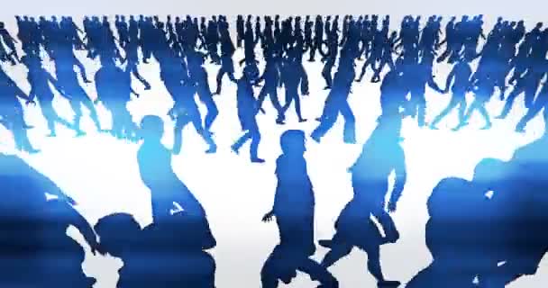 4k Crowd Of People walking,businessman silhouette. - Footage, Video
