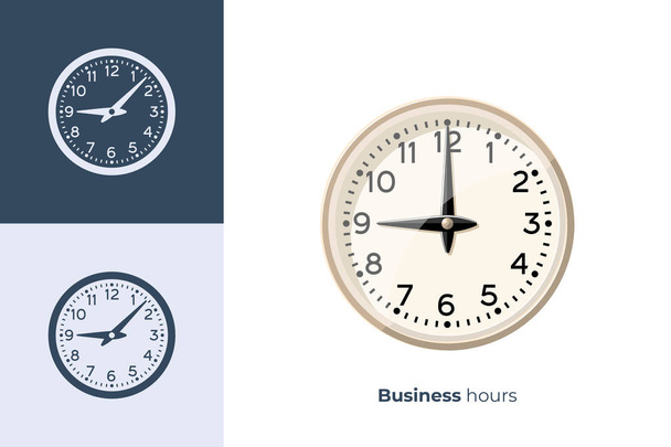 Vektorové ikony hodin v plochý - Vektor, obrázek