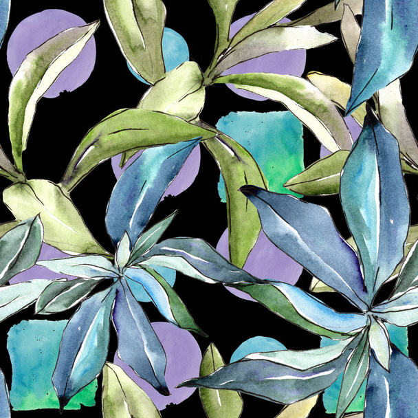 Elaeagnus leaves in a watercolor style. Seamless background pattern. Fabric wallpaper print texture. Aquarelle leaf for background, texture, wrapper pattern, frame or border. - Photo, Image