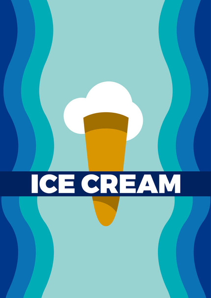 Векторное абстрактное винтажное мороженое, фон для постера или обложки
.  - Вектор,изображение