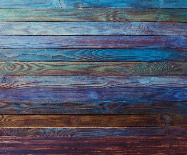 Blue wooden planks background. - Zdjęcie, obraz