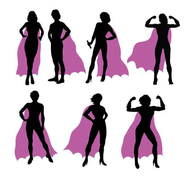 Super Woman Silhouettes, art vector design  - Vector, Image