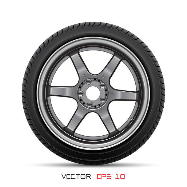 Aluminum wheel car tire style racing on white background vector illustration. - Vector, Image