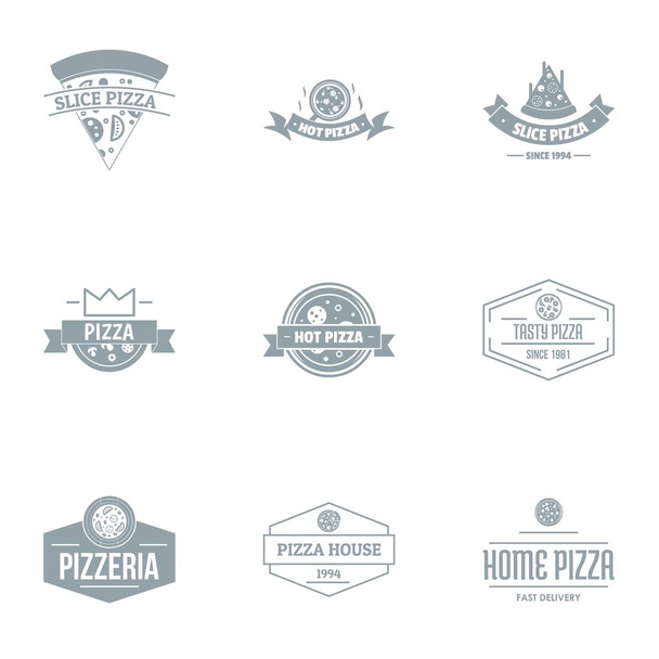 Pizza parlor logo set, simple style - Vetor, Imagem