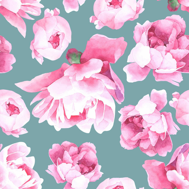 floral watercolor seamless pattern - Vector, afbeelding