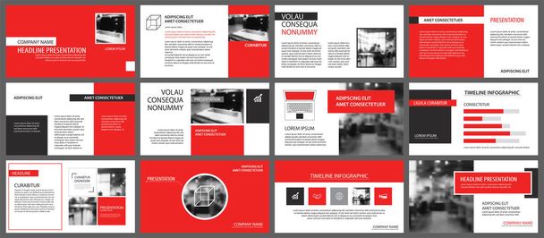 Vörös és fehér elem dián infographic háttér. Bemutató sablon. Használata az üzleti éves jelentés, szórólap, vállalati marketing, szórólap, reklám, prospektus, modern stílusban. - Vektor, kép