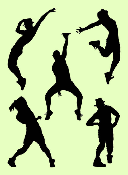 Silhouette of attractive dancer. Good use for symbol, logo, web icon, mascot, sign, or any design you want. - Vector, Image