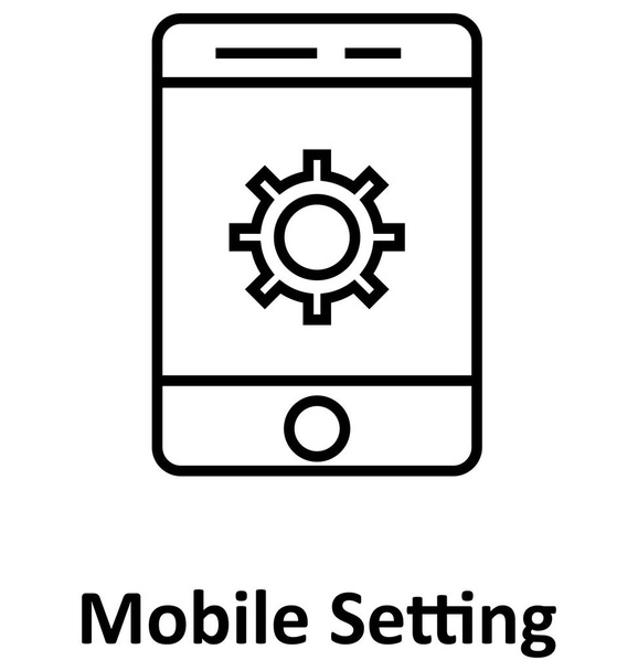 Technologia mobilna linia na białym tle Vector Icon edytowalne - Wektor, obraz