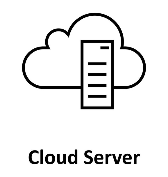 Cloud server bewerkbare Vector Icon geïsoleerde lijn - Vector, afbeelding