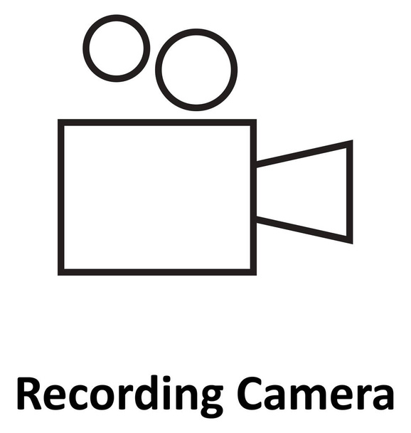 Elokuva kamera eristetty linja vektori kuvake muokattavissa
 - Vektori, kuva