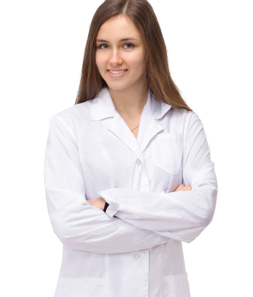 smiling woman doctor.isolated on a white background. - Foto, afbeelding