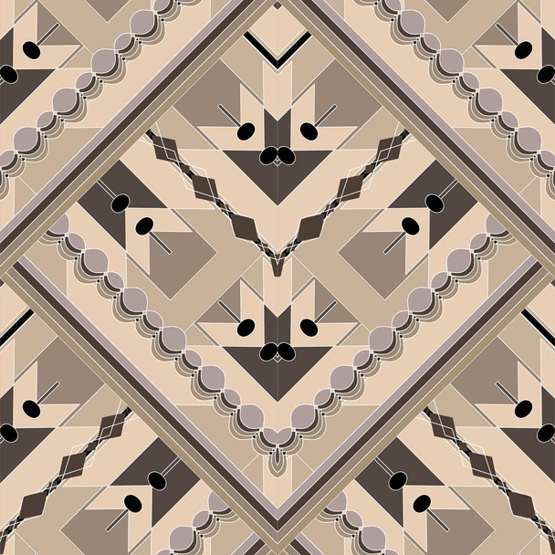 Tiled rhombus tribal vector seamless pattern. - Vetor, Imagem