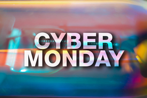 Cyber-Monday-Plakat. Abstrakter Hintergrund. Verkaufskonzept - Foto, Bild