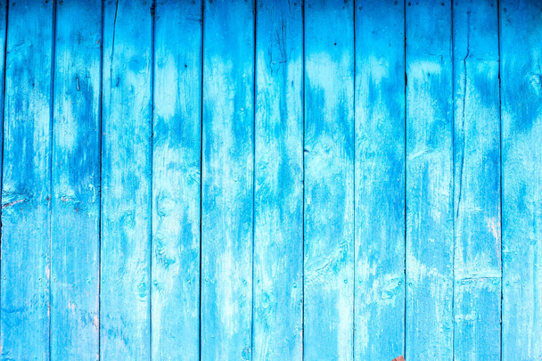 blauer Holzhintergrund - Foto, Bild