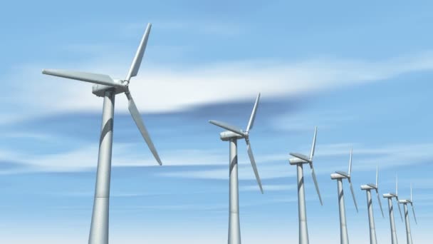 4 k windmolen Turbines schoon, timelapse cloud, groene windenergie, nieuwe power-energie. - Video