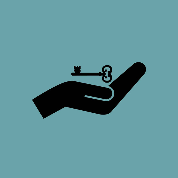ręce i ikona klucza wektor - Wektor, obraz