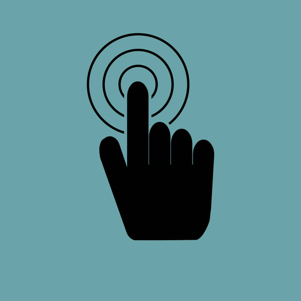 Main avec toucher un bouton ou une icône vectorielle pointant du doigt
 - Vecteur, image