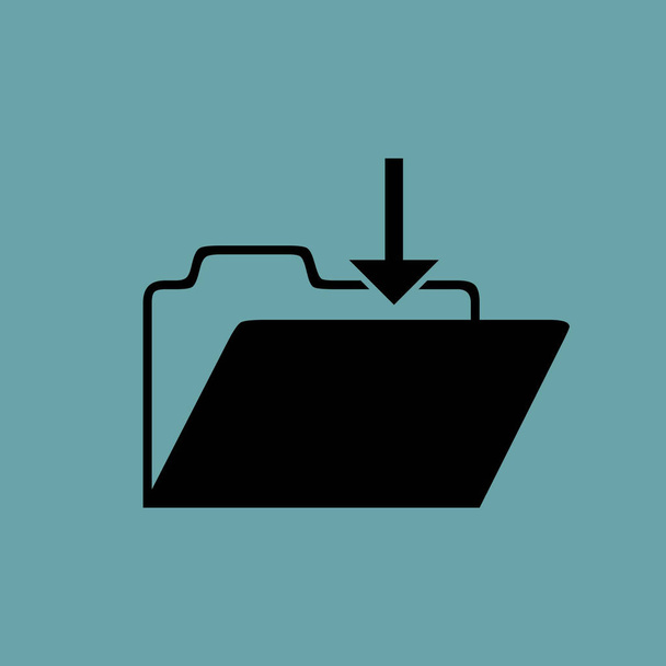 Icono de carpeta abierta ilustración simple
  - Vector, imagen