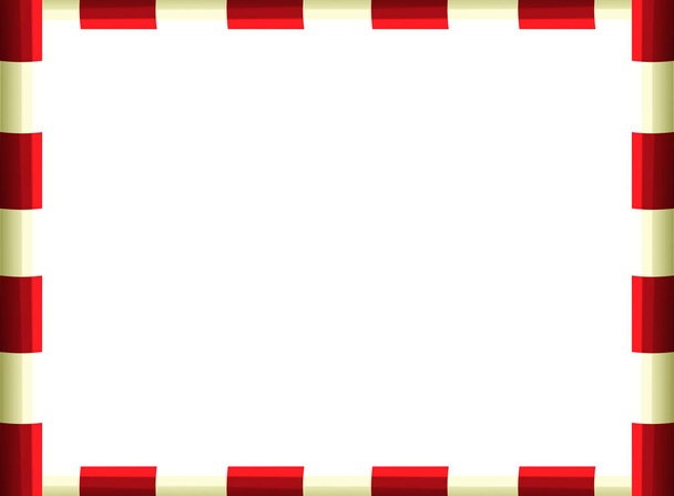 cartoon scene with frame - red and white poles - illustration for children - Zdjęcie, obraz