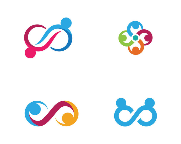 Unendlichkeit Annahme und Community Care Logo Vorlage Vektorsymbol - Vektor, Bild