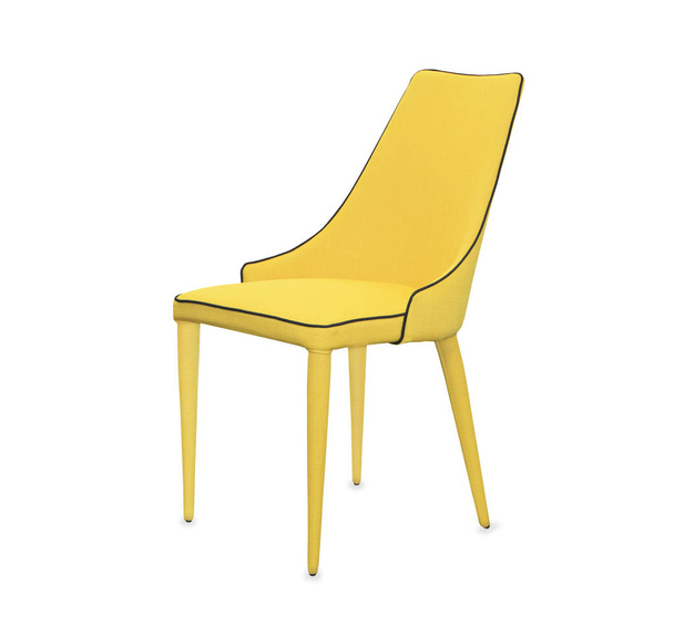 Modern new exclusive kitchen chair from yellow cloth - Фото, изображение