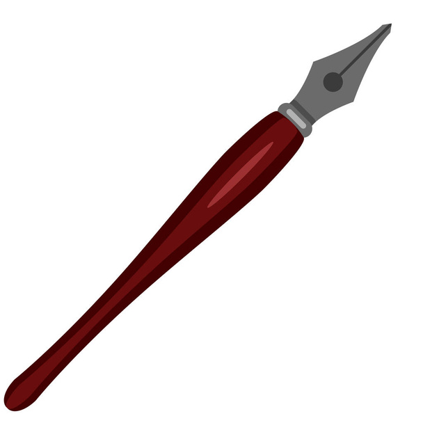 Векторная одноцветная плоская икона - каллиграфическая ручка
 - Вектор,изображение