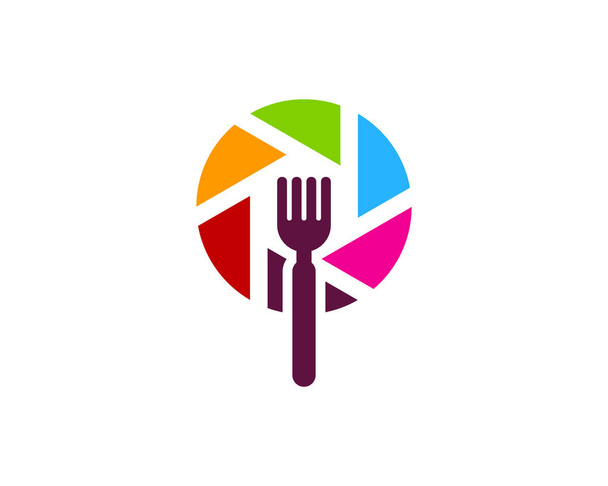 Lens Food Logo Icon Design - Vector, Image
