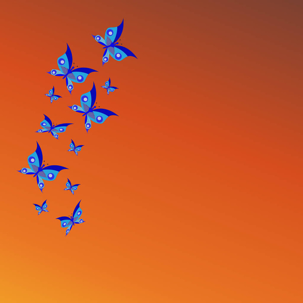 papillons volants / L'image montre un papillon orange volant autour. Fond des femmes, fond délicat, fond pour les présentations, été, beauté
. - Vecteur, image