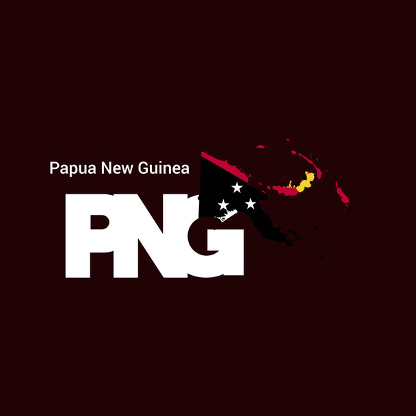 Papouasie-Nouvelle-Guinée Lettre initiale Pays avec carte et drapeau
 - Vecteur, image
