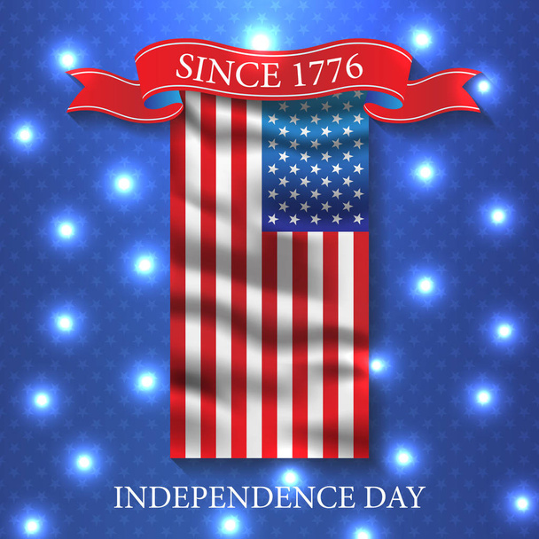 Fourth of July independence day USA. Vector patriotic background design. Invitation flyer celebrate illustration - Vektor, Bild
