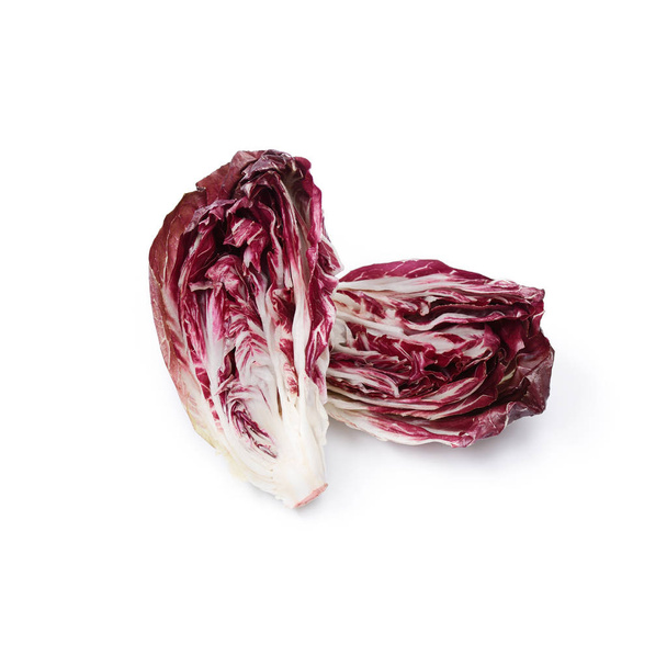 Raw Organic Purple Radicchio Lettuce vegetable isolate on white background - 写真・画像