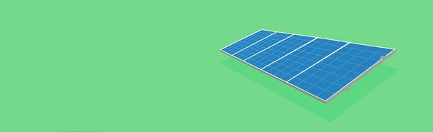 Zonnepaneel in platte ontwerp - zonne-energie apparatuur Concept afbeelding. - Foto, afbeelding