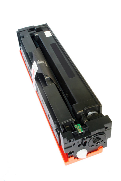 Cartucho de toner de impressora a laser no fundo branco
 - Foto, Imagem