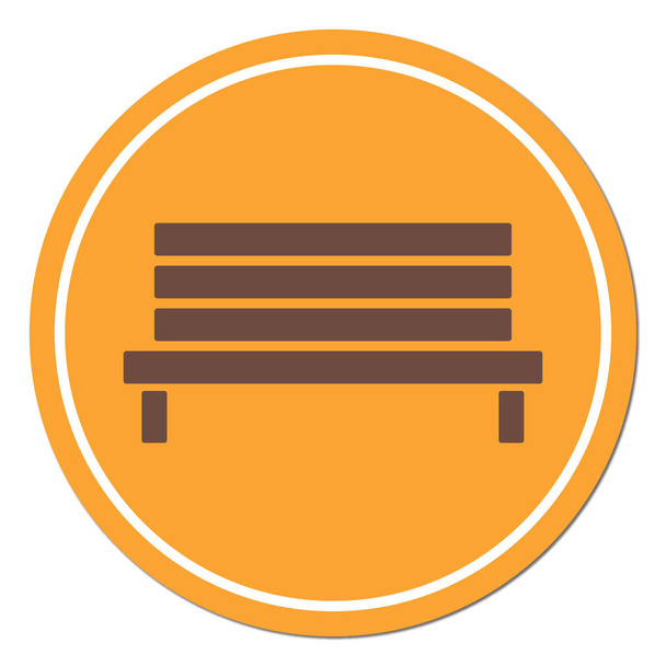 Outdoor park wooden bench vector icon glyp - Vector, Image