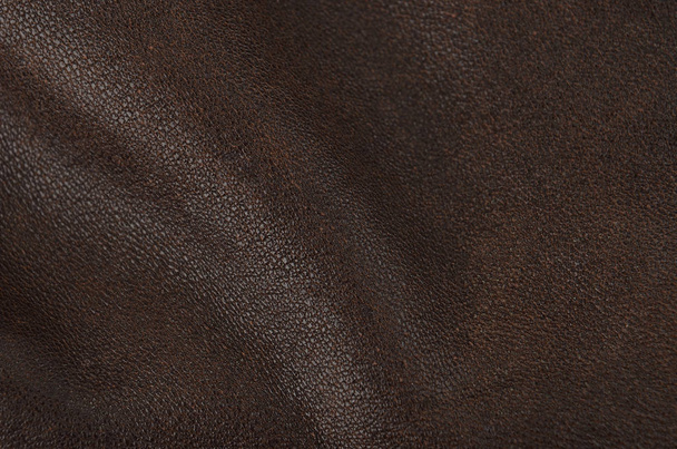 Close up of natural brown leather background - Valokuva, kuva