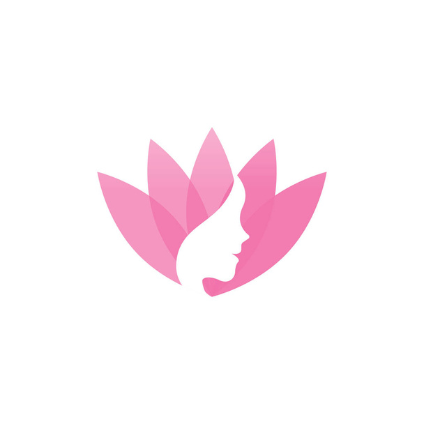 Spa aesthetic girl logo design template vector - Vector, Image