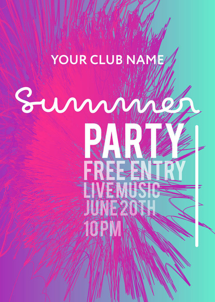 web banner or print poster for summer beach party. great concept for club and party promotion and advertisement. vector illustration, vector background - Vector, afbeelding