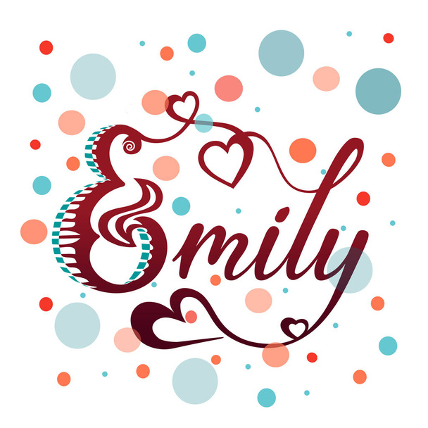 Vector illustration of name Emily text for posters, banners, blogs, postcards, decoration. - Вектор,изображение