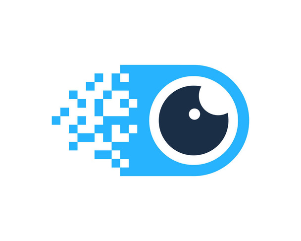 Pixel μάτι λογότυπο εικονίδιο σχεδιασμός - Διάνυσμα, εικόνα
