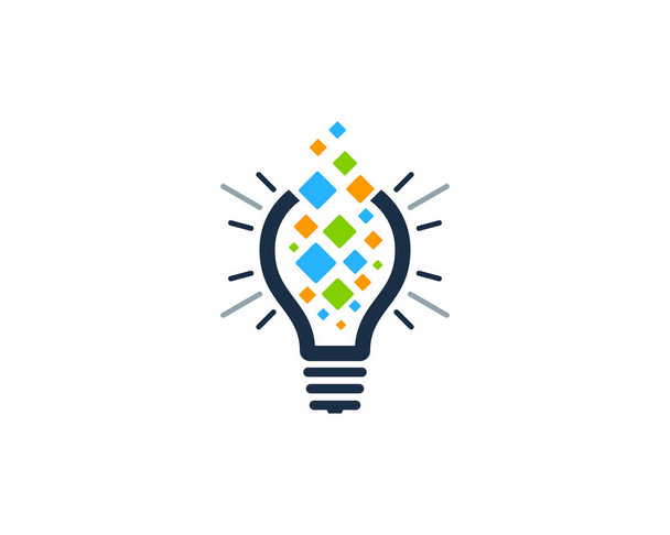 Pixel Idea Logo Icon Design - Vector, Image