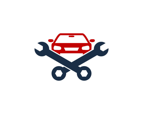 Επιδιόρθωση αυτοκινήτων και επισκευή λογότυπο εικονίδιο σχεδιασμός - Διάνυσμα, εικόνα