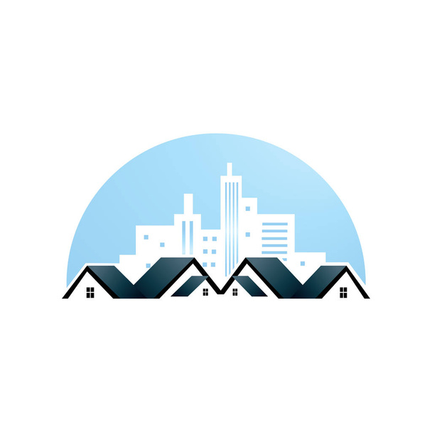 Casa de la ciudad Inicio Logo Icono Diseño
 - Vector, Imagen