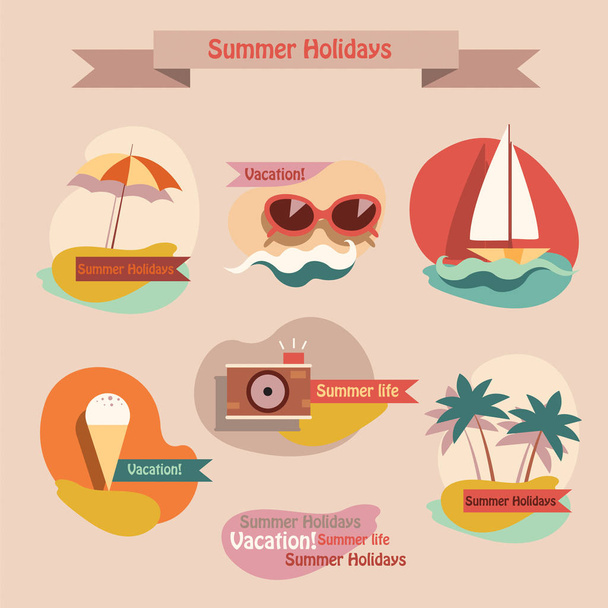 Set of summer elements - Vetor, Imagem