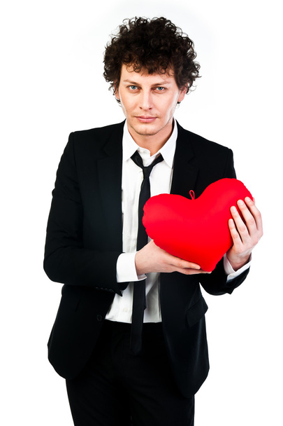 een man met een hart - Foto, afbeelding