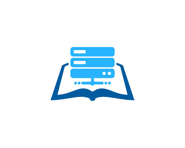 Server Book Logo Icon Design - Vector, Image