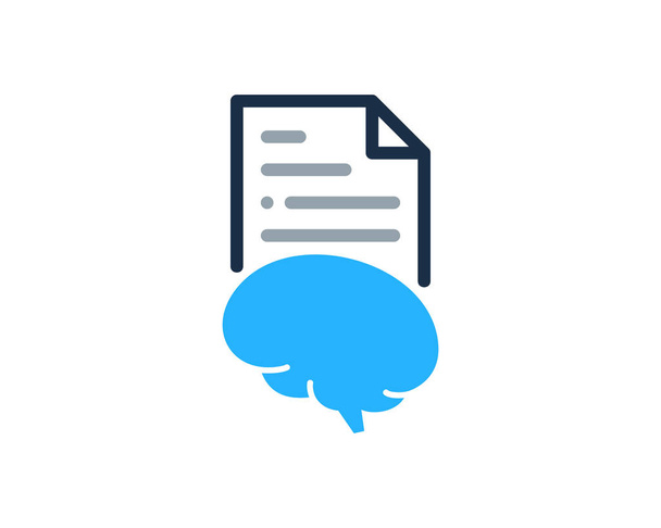 Мозок Документ Логотип Іконка Дизайн
 - Вектор, зображення