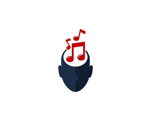 Musica Icona con logo testa umana Design
 - Vettoriali, immagini